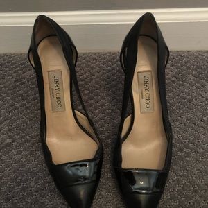 Pair of Jimmy Choo Black Leather Heels